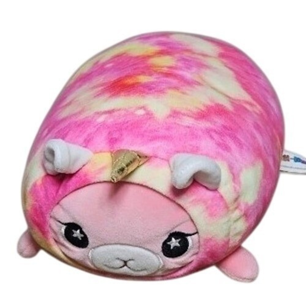 Moosh Moosh‎ Slumber Unicorn Plush Pink Tie-Dye 9" Sparkle Soft Toy Pillow